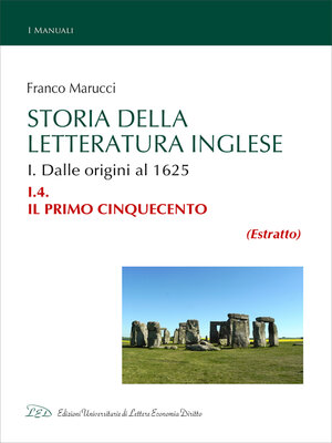 cover image of Storia della Letteratura Inglese. I.4.